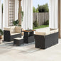 Conjunto de Sofá de Jardim 8 pcs Preto e creme 90 x 55 x 71 cm
