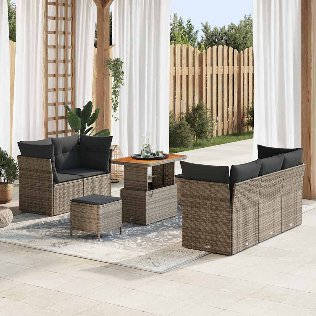 Conjunto de Sofá de Jardim 8 pcs Cinzeto 90 x 55 x 71 cm