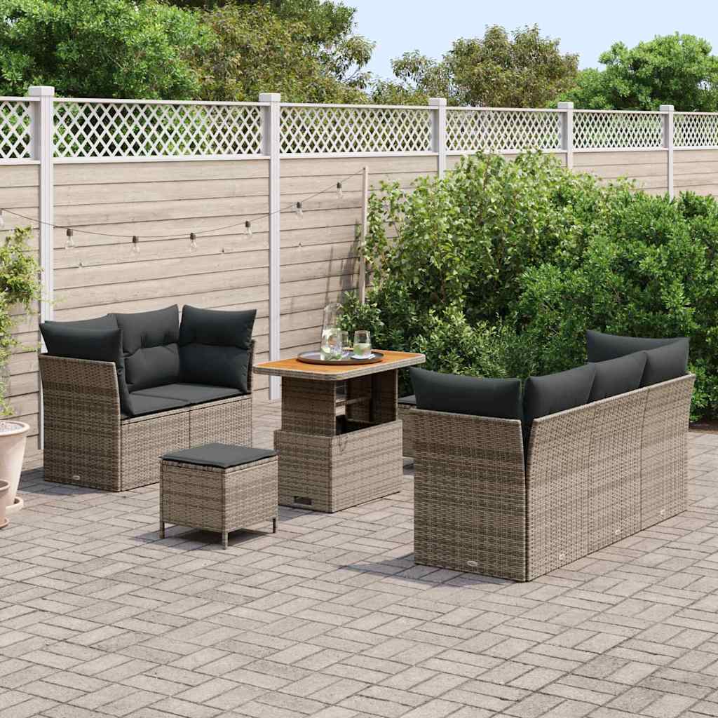 Conjunto de Sofá de Jardim 8 pcs Cinzeto 90 x 55 x 71 cm