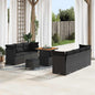 Conjunto de Sofá de Jardim Manual 10 pcs Preto 80 x 80 x 71 cm