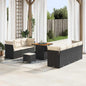 Conjunto de Sofá de Jardim 10 pcs Preto e creme 80 x 80 x 71 cm