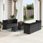 Conjunto de Sofá de Jardim Manual 10 pcs Preto 90 x 55 x 71 cm