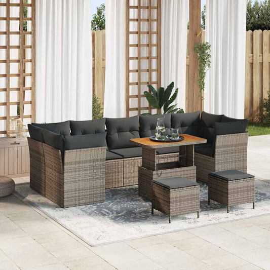 Conjunto de Sofá de Jardim 10 pcs Cinzeto 90 x 55 x 71 cm