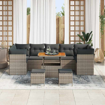 Conjunto de Sofá de Jardim 10 pcs Cinzeto 90 x 55 x 71 cm