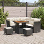 Conjunto de Sofá de Jardim 8 pcs Preto e creme 80 x 80 x 71 cm