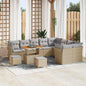 Conjunto de Sofá de Jardim 12 pcs bege e cinzento claro