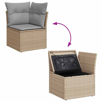 Conjunto de Sofá de Jardim 12 pcs bege e cinzento claro