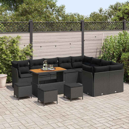Conjunto de Sofá de Jardim 13 pcs Preto 110 x 55 x 71 cm