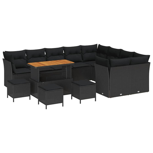 Conjunto de Sofá de Jardim 13 pcs Preto 110 x 55 x 71 cm