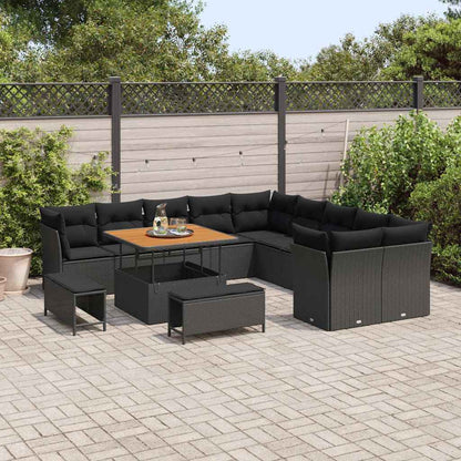 Conjunto de Sofá de Jardim 13 pcs Preto 100 x 100 x 71 cm
