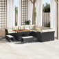 Conjunto de Sofá de Jardim com almofada 13 pcs Preto e creme