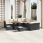 Conjunto de Sofá de Jardim 13 pcs Preto e creme 80 x 80 x 71 cm