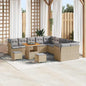 Conjunto de Sofá de Jardim 13 pcs bege e cinzento claro