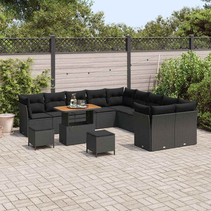 Conjunto de Sofá de Jardim 13 pcs Preto 90 x 55 x 71 cm