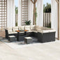 Conjunto de Sofá de Jardim 13 pcs Preto e creme 90 x 55 x 71 cm