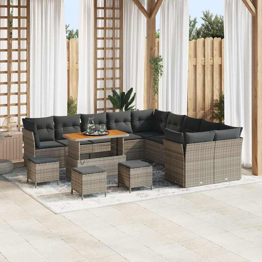 Conjunto de Sofá de Jardim 14 pcs Cinzeto 110 x 55 x 71 cm