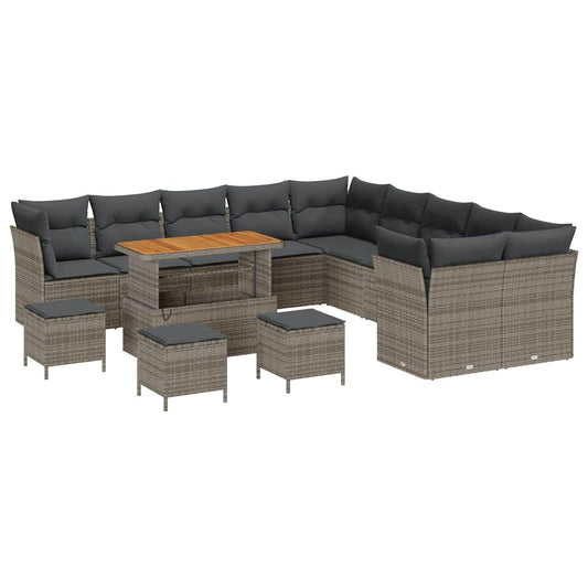 Conjunto de Sofá de Jardim 14 pcs Cinzeto 110 x 55 x 71 cm