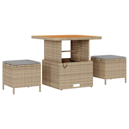 Conjunto de Sofá de Jardim Manual 8 pcs bege e cinzento claro