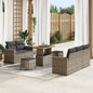 Conjunto de Sofá de Jardim Manual 8 pcs Cinzeto 90 x 55 x 71 cm