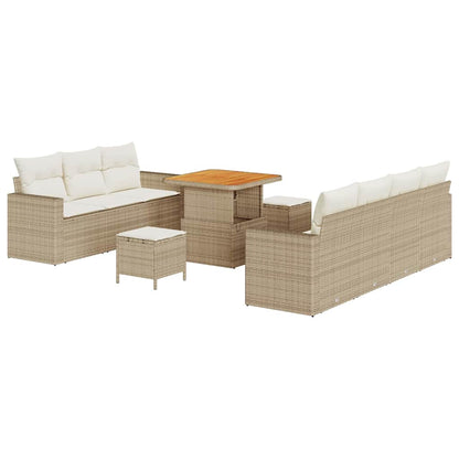 Conjunto de Sofá de Jardim 10 pcs bege e creme 80 x 80 x 71 cm