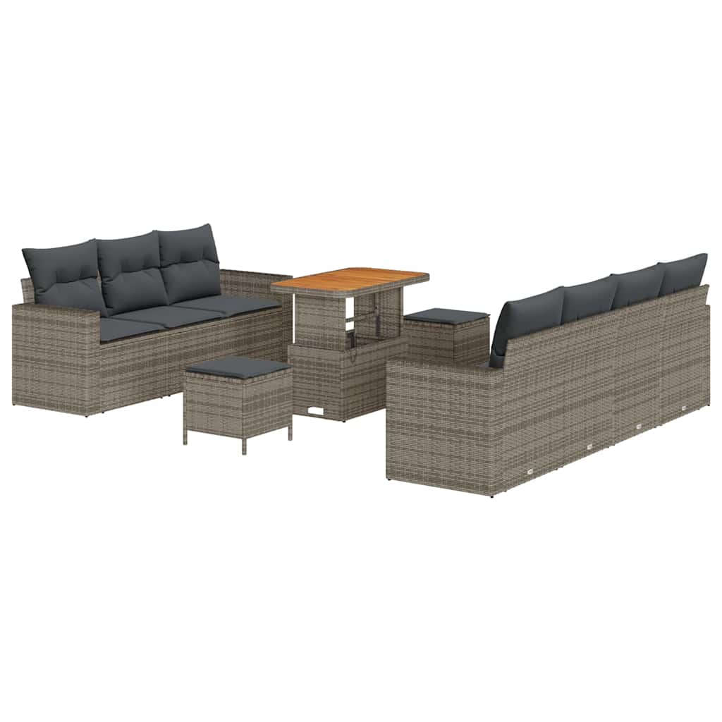 Conjunto de Sofá de Jardim 10 pcs Cinzeto 90 x 55 x 71 cm
