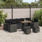 Conjunto de Sofá de Jardim Manual 10 pcs Preto 90 x 55 x 71 cm