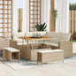 Conjunto de Sofá de Jardim 8 pcs bege e creme 100 x 100 x 71 cm