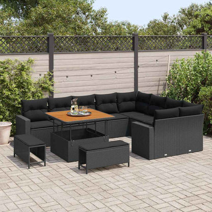 Conjunto de Sofá de Jardim 12 pcs Preto 100 x 100 x 71 cm