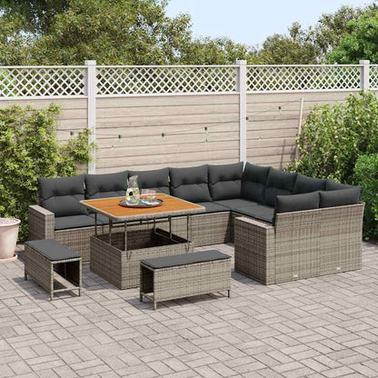 Conjunto de Sofá de Jardim 12 pcs Cinzeto 100 x 100 x 71 cm