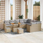 Conjunto de Sofá de Jardim 12 pcs bege e cinzento claro