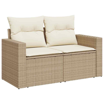 Conjunto de Sofá de Jardim com almofada 13 pcs bege e creme