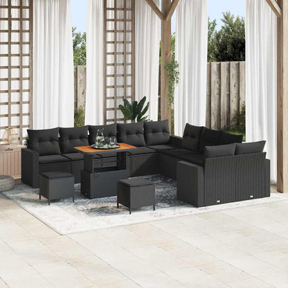 Conjunto de Sofá de Jardim 13 pcs Preto 90 x 55 x 71 cm