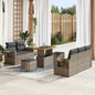 Conjunto de Sofá de Jardim com almofada Manual 8 pcs Cinzeto