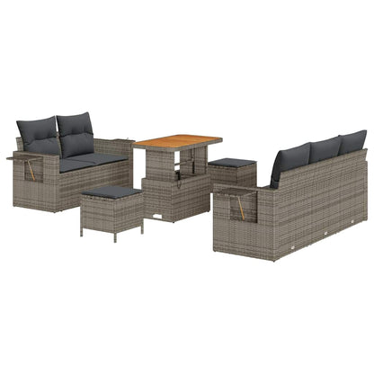 Conjunto de Sofá de Jardim com almofada Manual 8 pcs Cinzeto