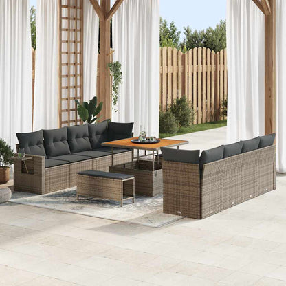 Conjunto de Sofá de Jardim 11 pcs Cinzeto 100 x 100 x 71 cm