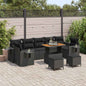 Conjunto de Sofá de Jardim Manual 10 pcs Preto 90 x 55 x 71 cm