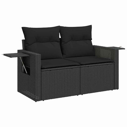 Conjunto de Sofá de Jardim Manual 10 pcs Preto 90 x 55 x 71 cm