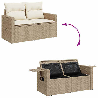 Conjunto de Sofá de Jardim 10 pcs bege e creme 90 x 55 x 71 cm