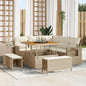 Conjunto de Sofá de Jardim 8 pcs bege e creme 100 x 100 x 71 cm