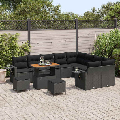 Conjunto de Sofá de Jardim 12 pcs Preto 90 x 55 x 71 cm
