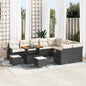 Conjunto de Sofá de Jardim 12 pcs Preto e creme 90 x 55 x 71 cm