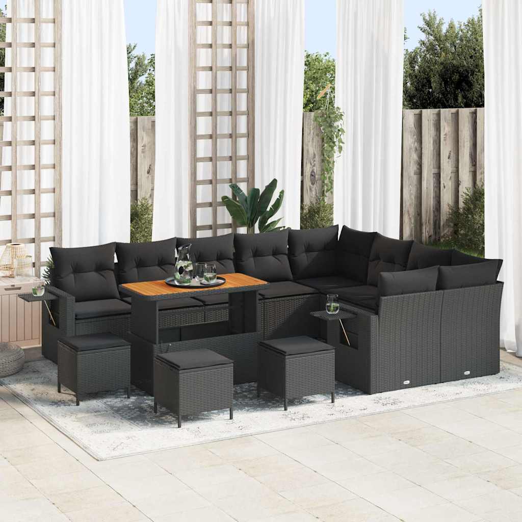 Conjunto de Sofá de Jardim 13 pcs Preto 110 x 55 x 71 cm