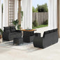 Conjunto de Sofá de Jardim Manual 8 pcs Preto 80 x 80 x 71 cm