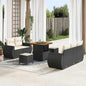 Conjunto de Sofá de Jardim 8 pcs Preto e creme 80 x 80 x 71 cm