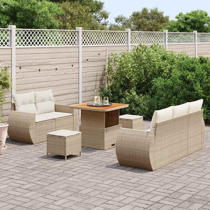Conjunto de Sofá de Jardim 8 pcs bege e creme 80 x 80 x 71 cm