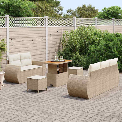 Conjunto de Sofá de Jardim 8 pcs bege e creme 90 x 55 x 71 cm