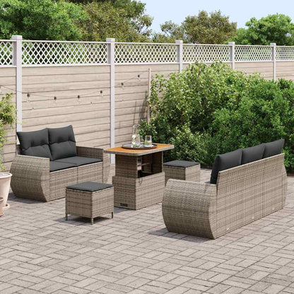 Conjunto de Sofá de Jardim Manual 8 pcs Cinzeto 90 x 55 x 71 cm