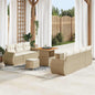 Conjunto de Sofá de Jardim 10 pcs bege e creme 80 x 80 x 71 cm