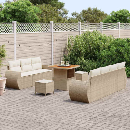 Conjunto de Sofá de Jardim 10 pcs bege e creme 80 x 80 x 71 cm