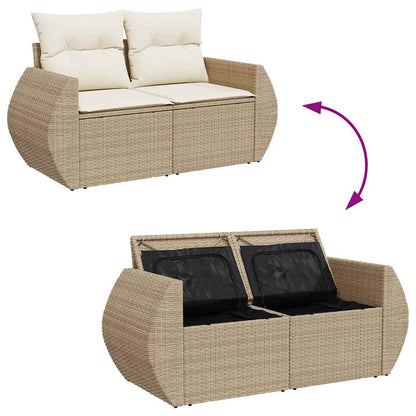 Conjunto de Sofá de Jardim 10 pcs bege e creme 80 x 80 x 71 cm